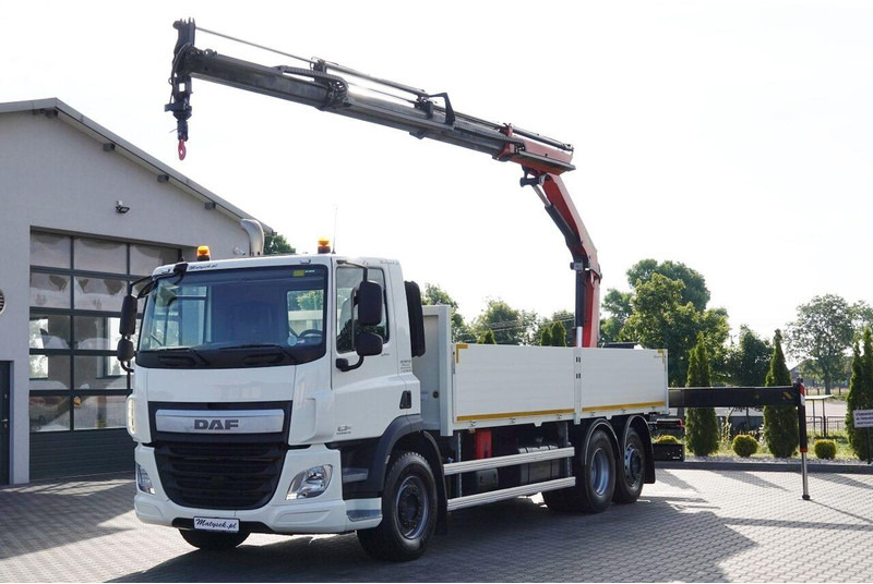 DAF CF 370 / 6x2 / SKRZYNIOWY - paka: 6,4 m / + HDS PALFINGER PK 180 - Грузовик бортовой/ Платформа, Автоманипулятор: фото 1 DAF CF 370 / 6x2 / SKRZYNIOWY - paka: 6,4 m / + HDS PALFINGER PK 180 - Грузовик бортовой/ Платформа, Автоманипулятор: фото 1