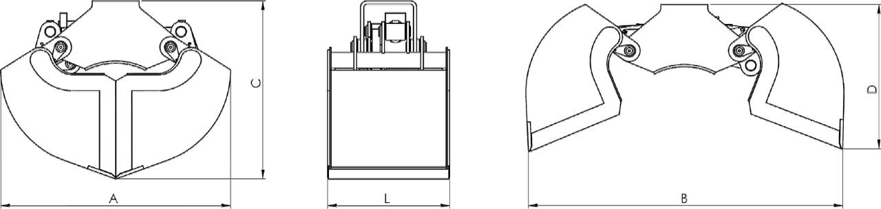 Clamshell bucket with sidewalls BV-L 50 - Грейферный ковш для Кранов-манипуляторов: фото 3 Clamshell bucket with sidewalls BV-L 50 - Грейферный ковш для Кранов-манипуляторов: фото 3