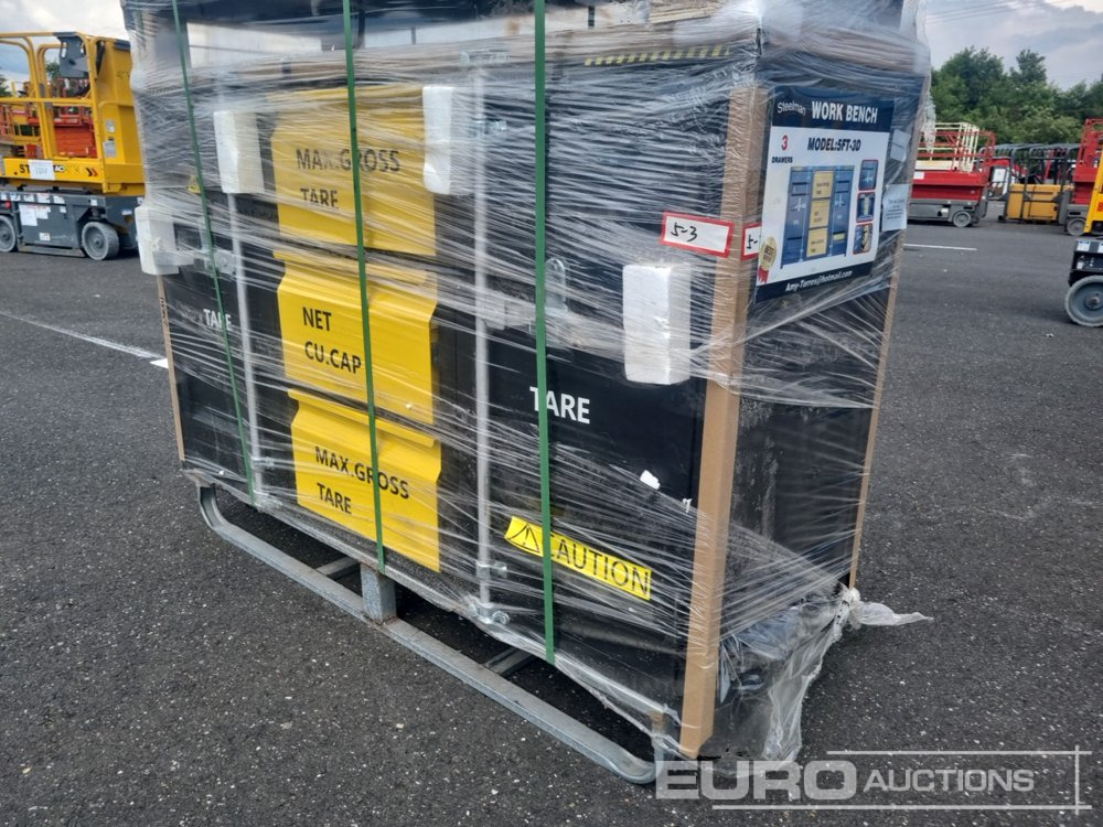 Unused 2024 Steelman 5’ Work Bench With 3 Drawers & 2 Cabinets. Packed In Plastics. Drawers With Lock & Anti-Slip Inners. Using New 3 Rail Sliding - Оборудование для гаражей/ Мастерских: фото 1 Unused 2024 Steelman 5’ Work Bench With 3 Drawers & 2 Cabinets. Packed In Plastics. Drawers With Lock & Anti-Slip Inners. Using New 3 Rail Sliding - Оборудование для гаражей/ Мастерских: фото 1