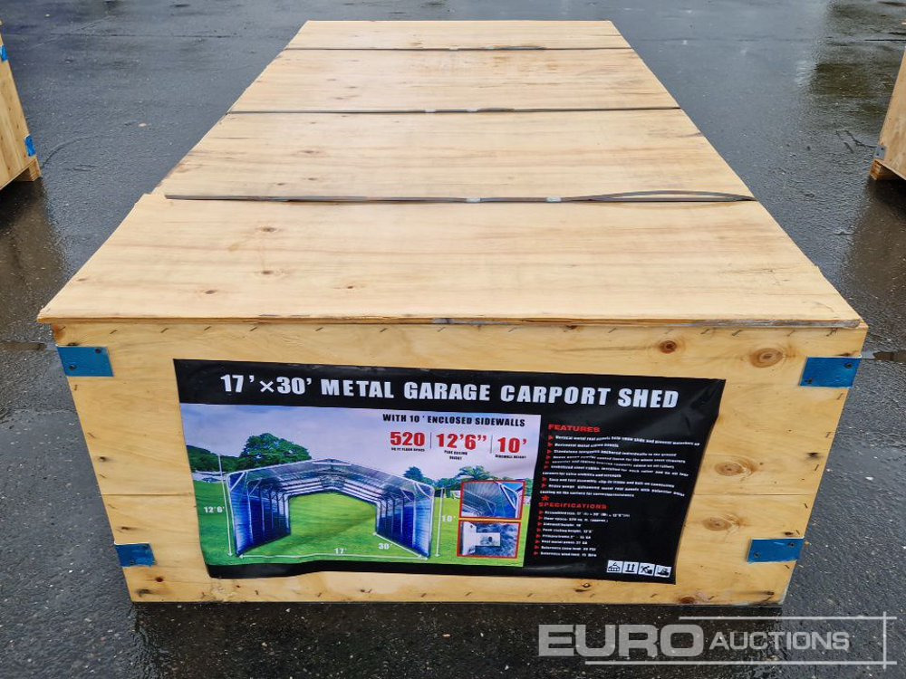 Unused 2025 30x12.6x17' Metal Garage Carport - Жилой контейнер: фото 1 Unused 2025 30x12.6x17' Metal Garage Carport - Жилой контейнер: фото 1