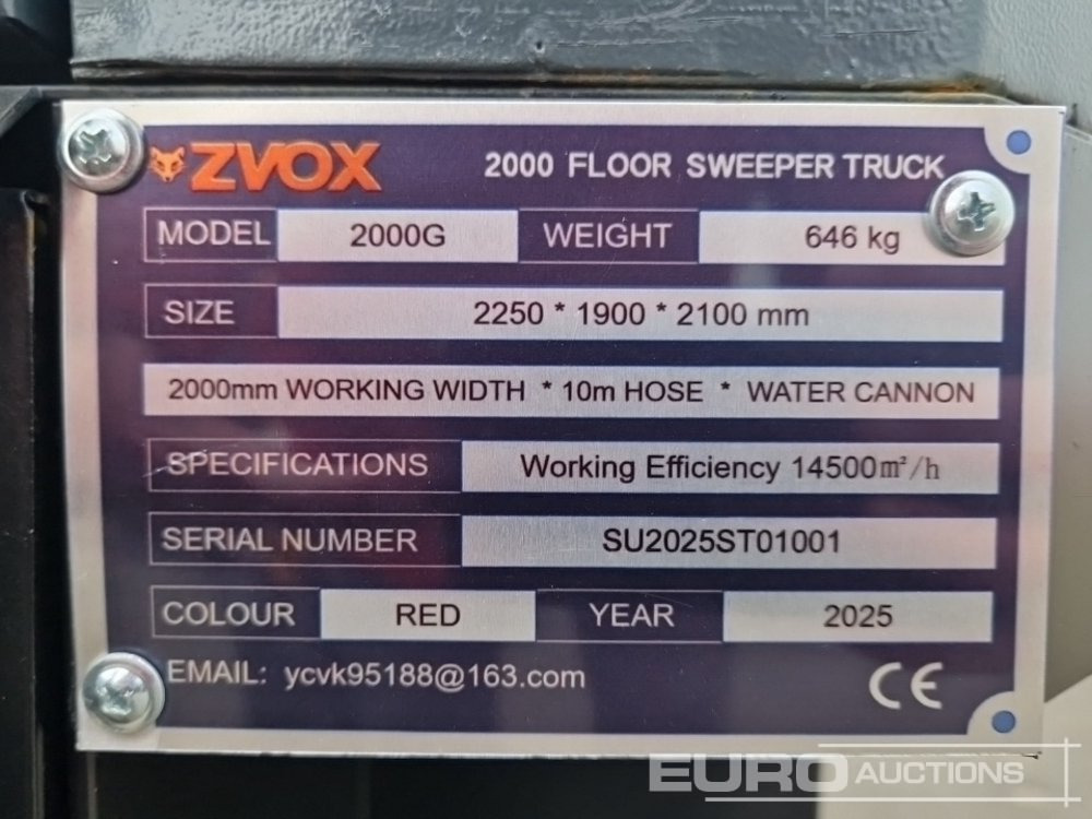 Подметально-уборочная машина Unused 2025 Zvox 2000G: фото 24