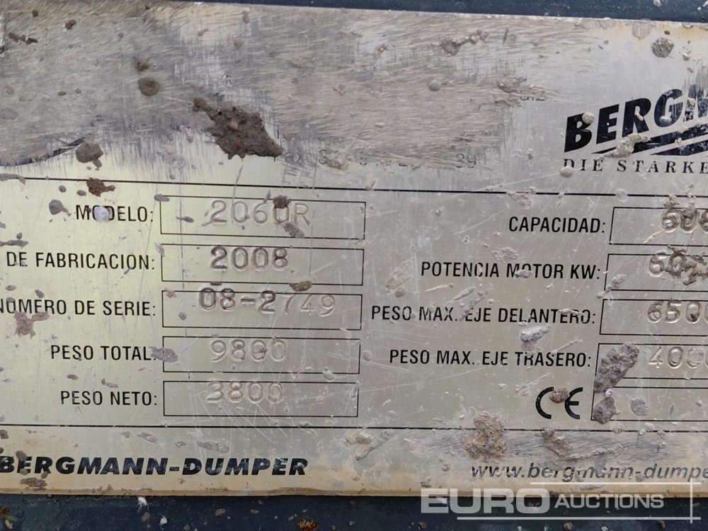2008 Bergmann 2060R - Мини-самосвал: фото 3 2008 Bergmann 2060R - Мини-самосвал: фото 3