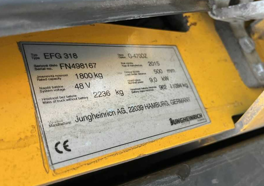 Jungheinrich EFG318 - Электропогрузчик: фото 4 Jungheinrich EFG318 - Электропогрузчик: фото 4