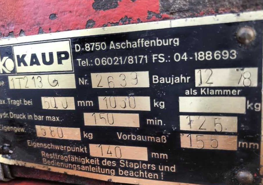 Kaup 1T213G, Kartonklammer - Захват для Погрузочно-разгрузочной техники: фото 1 Kaup 1T213G, Kartonklammer - Захват для Погрузочно-разгрузочной техники: фото 1