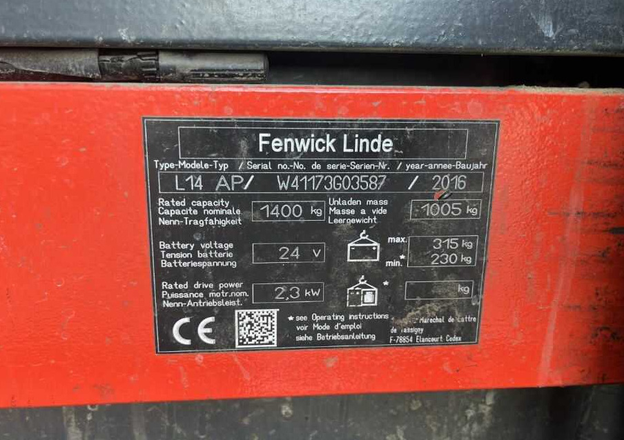 Linde L14lAP - Штабелер: фото 4 Linde L14lAP - Штабелер: фото 4