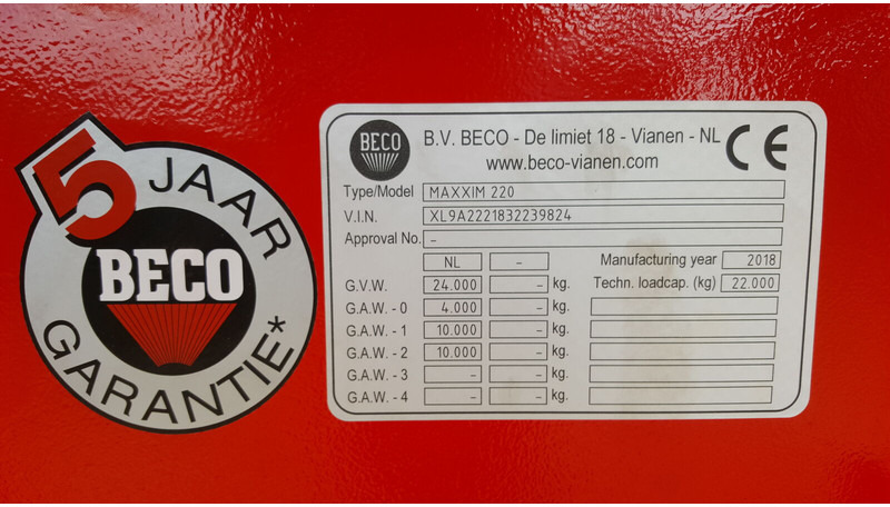 Новый Самосвальный прицеп Beco Maxxim 220: фото 9