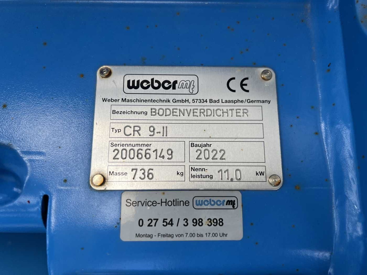 Виброплита Weber CR 9 Hatz-Diesel / 736kg / E-Start / DEMO: фото 11