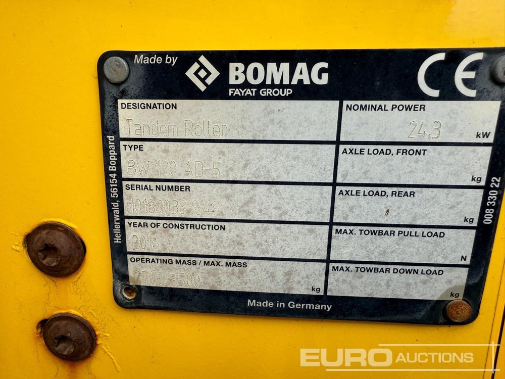 2018 Bomag BW120AD-5 - Каток: фото 5 2018 Bomag BW120AD-5 - Каток: фото 5