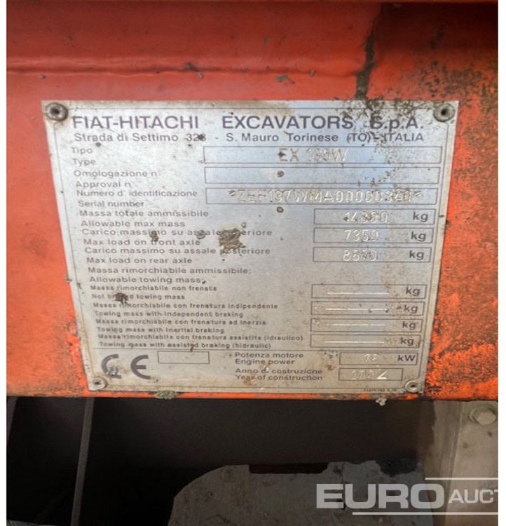 Колёсный экскаватор Fiat Hitachi EX135W: фото 10