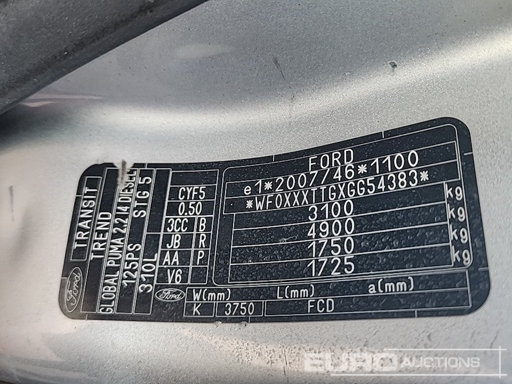 Коммерческий автомобиль 2016 Ford Transit: фото 32