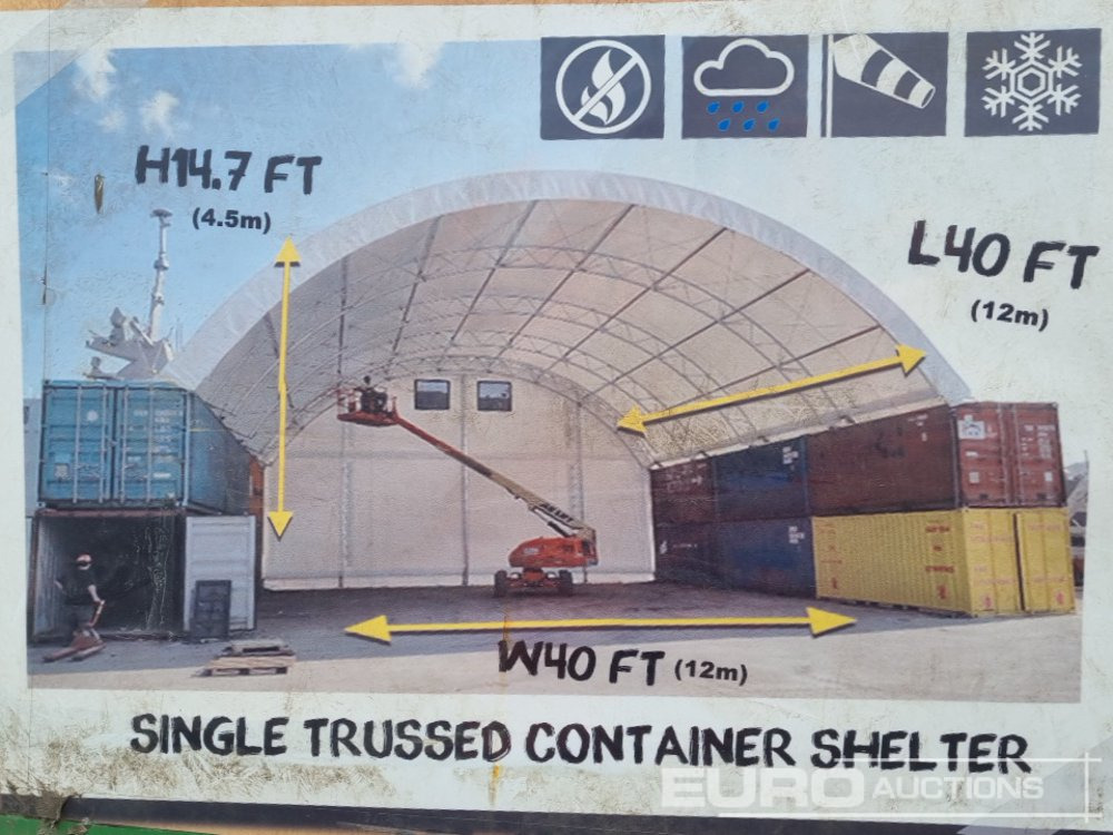 Unused Hardlife 40' x 40' x 14.7' Single Trussed Container Shelter - Жилой контейнер: фото 2 Unused Hardlife 40' x 40' x 14.7' Single Trussed Container Shelter - Жилой контейнер: фото 2