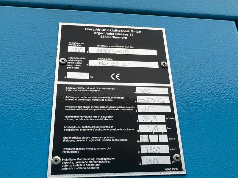 Compair MA-351 A - Воздушный компрессор: фото 2 Compair MA-351 A - Воздушный компрессор: фото 2