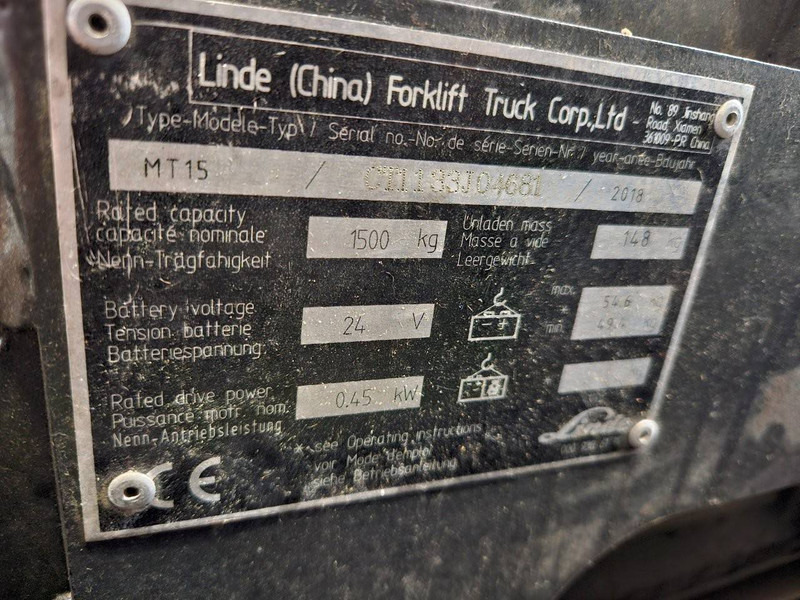 Linde MT15 - Тележка: фото 4 Linde MT15 - Тележка: фото 4