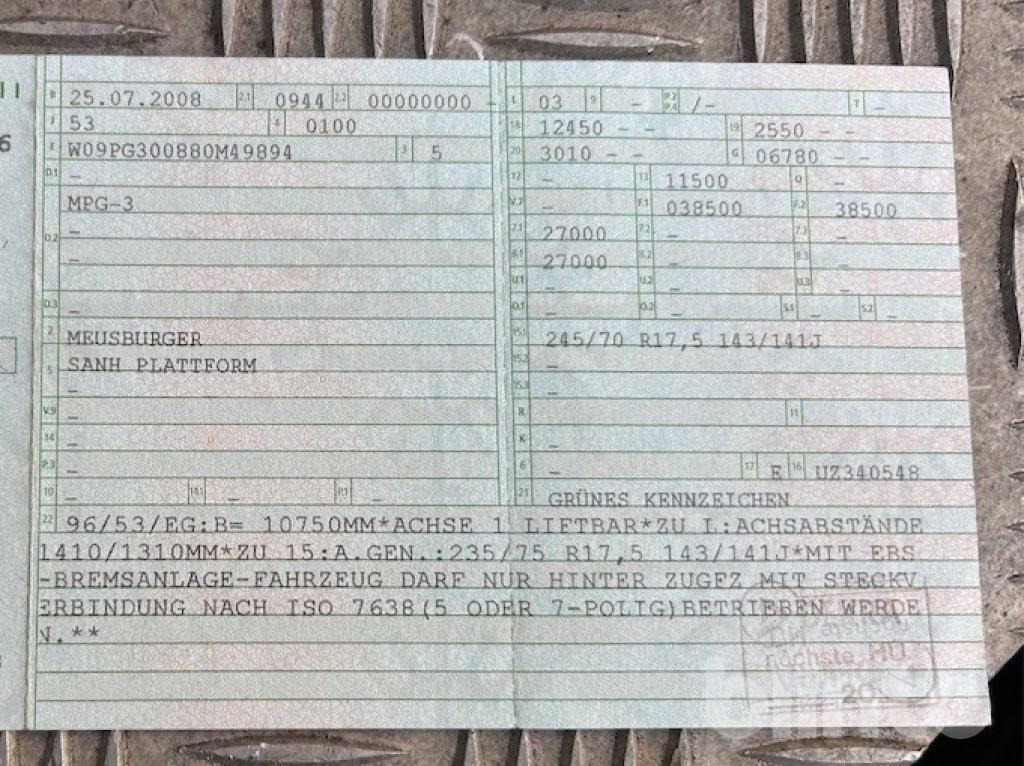 Полуприцеп бортовой/ Платформа Meusburger Typ MPG-3 (2008): фото 6