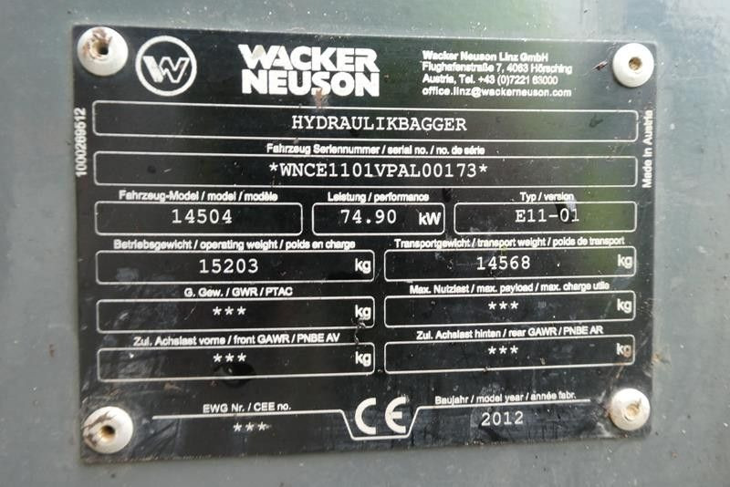 Wacker SE 14.504 -Z+Power-tilt в лизинг Wacker SE 14.504 -Z+Power-tilt: фото 15